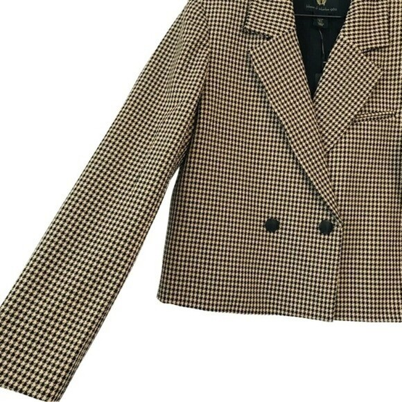 New! House of Harlow 1960 Houndstooth Notch Collar Blazer - Picture 9 of 13